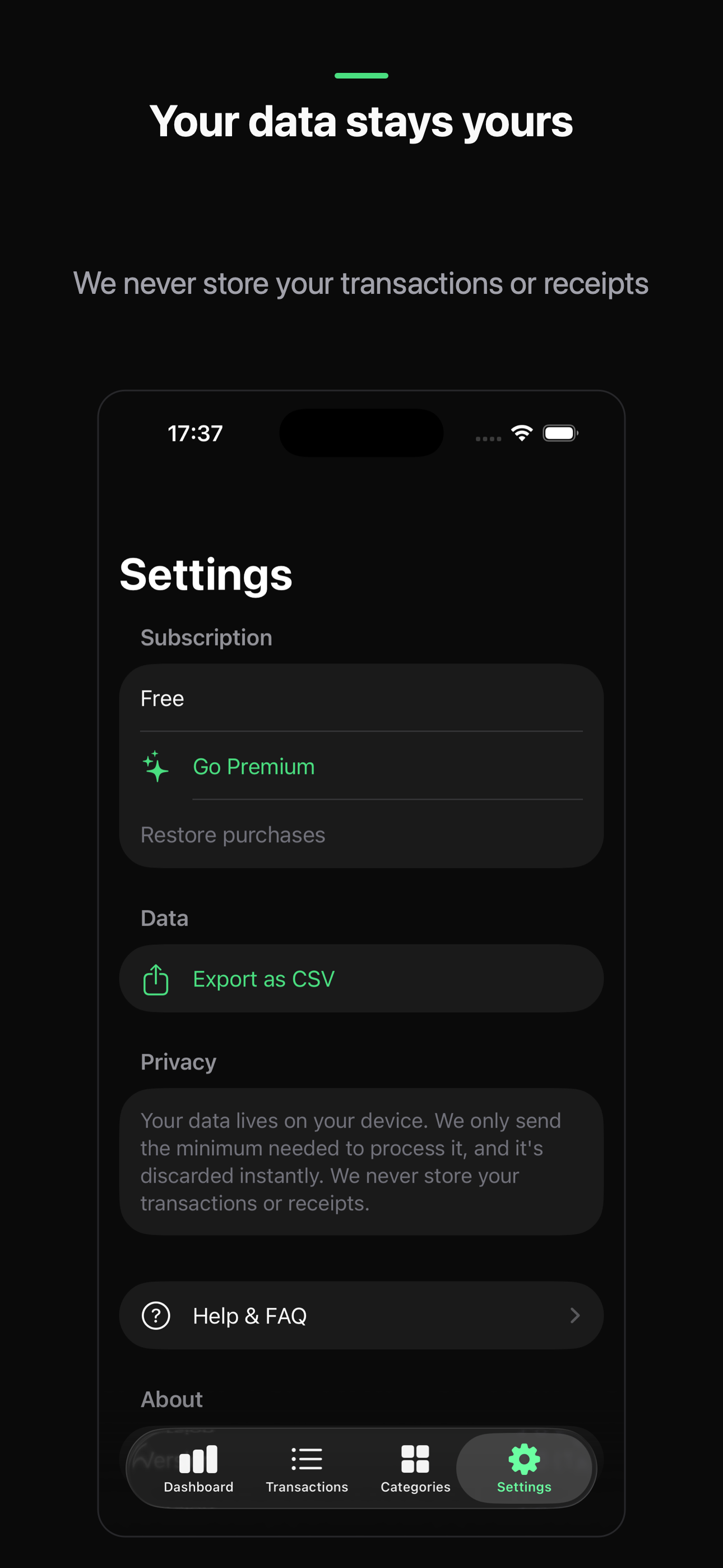Your data stays private